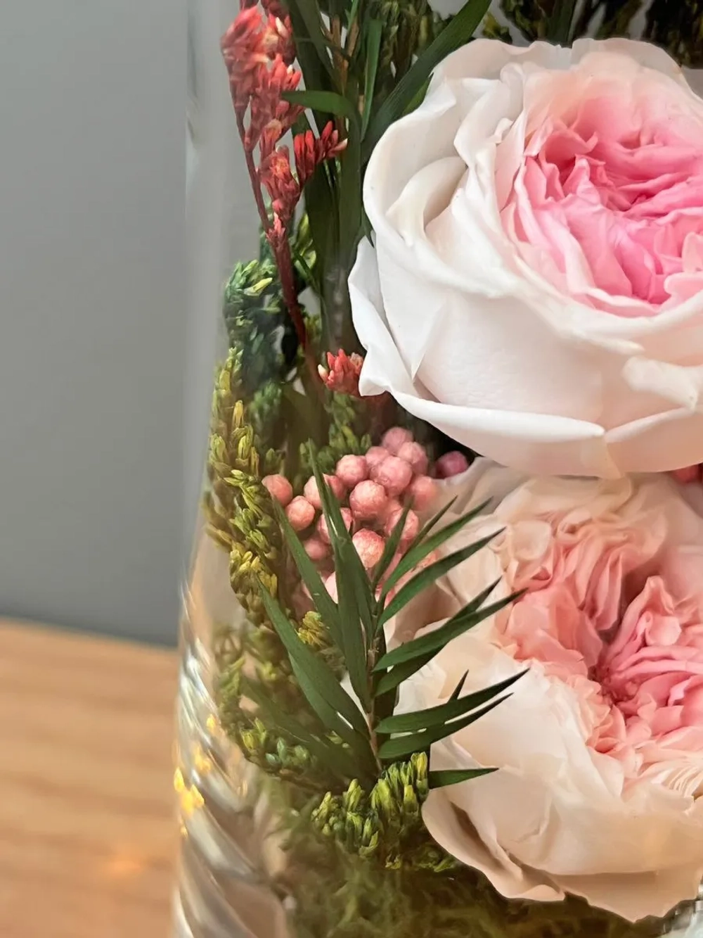 натуральные кустовые пионы в стекле, вакуум*