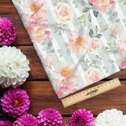 Ткань штапель нежные акварельные цветы