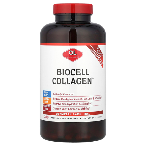 Olympian Labs, коллаген BioCell Collagen®, 300 капсул