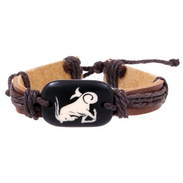 Фенечка - 23 Козерог (коричневая нить)