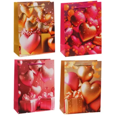 Пакет подарочный «Море сердец» 18*24*8.5 см