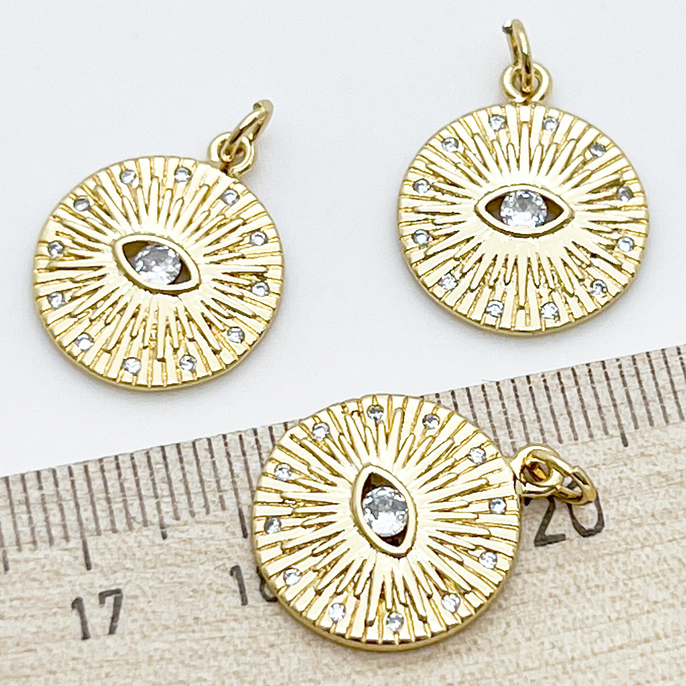 Подвеска Глаз, позолота, фианиты, размер 19*17 мм, цена за 1 шт