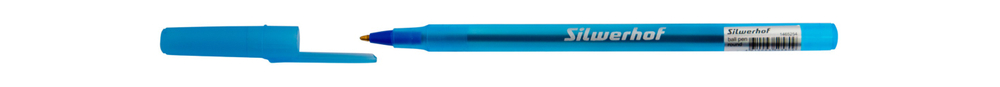 Ручка шарик. Silwerhof Round 1.0 мм, линия 0.7мм, тонированный корпус, синяя, одноразовая