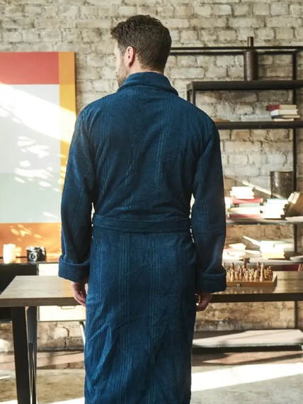 Халат мужской АДАМ без капюшона МОРСКАЯ ВОЛНА "Polens"