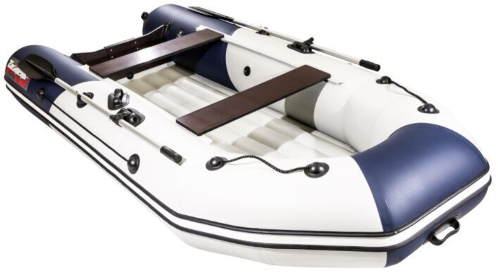 Лодка Таймень NX 3200 НДНД, 3200*1500*420 мм., цвет: серый-синий