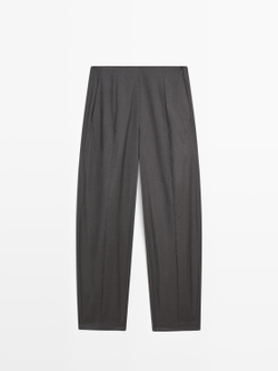 Massimo Dutti Брюки Balloon Fit - Limited Edition, шоколадный