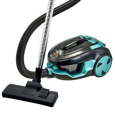Пылесос 2400 Вт DELTA LUX DE-3501 "Супер-циклон" черный с бирюзовым