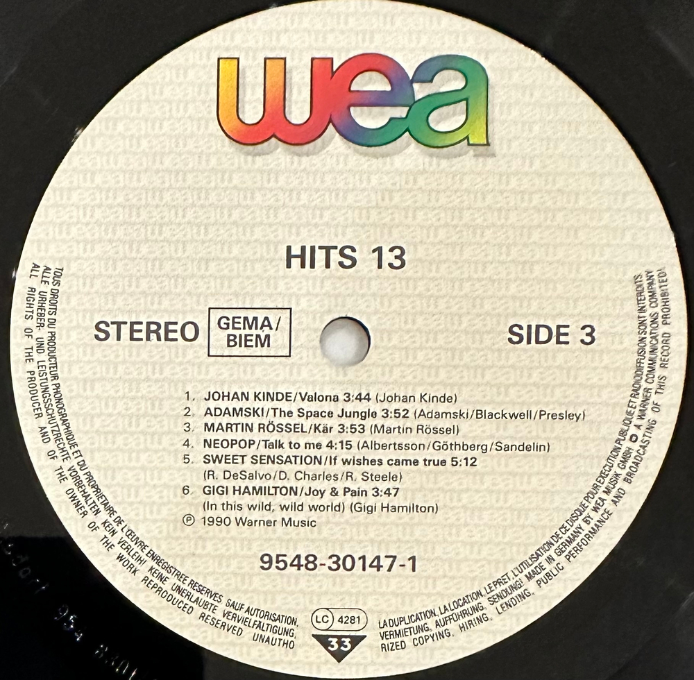 Сборник Hits 13 (Германия 1990г.) 2LP