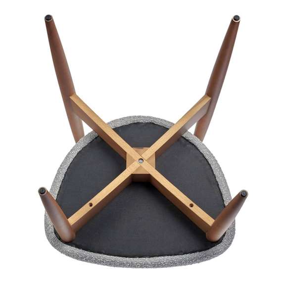 Стул Mod, светло-серое букле, каркас из массива бука в цвете орех