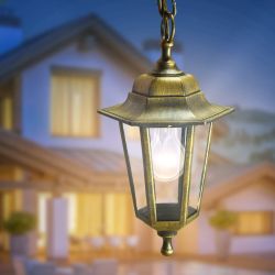 Садово-парковый светильник ЭРА НСУ 06-60-001 бронза 6 гранный подвесной IP44 Е27 max60Вт | Садово-парковые светильники