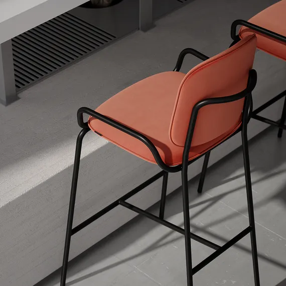 Барный стул Ror, 2 Frame, темно-красный велюр