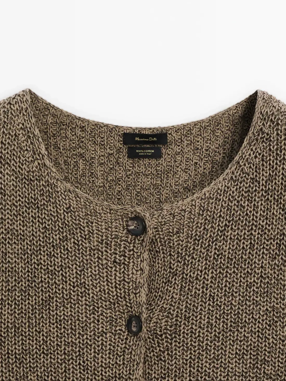 Massimo Dutti Жилет платочной вязки из 100% хлопка, серый