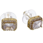 Серьги из гиппоалергенного металла со стразами «ПАЛУМНА», классика, цвет золото и серебро, 1*0,8см