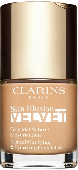 Clarins Skin Illusion Velvet - Жидкая тональная основа с матовым финишем и питательным эффектом, 30 ml