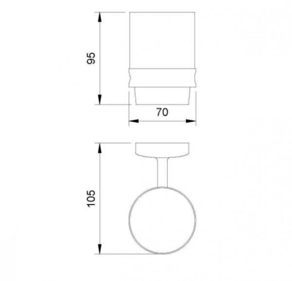 Стаканчик для зубных щёток стекло/латунь MONACO 16376.B глянцевый