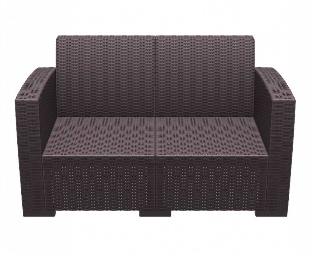 Диван пластиковый плетеный двухместный с подушками Monaco Lounge