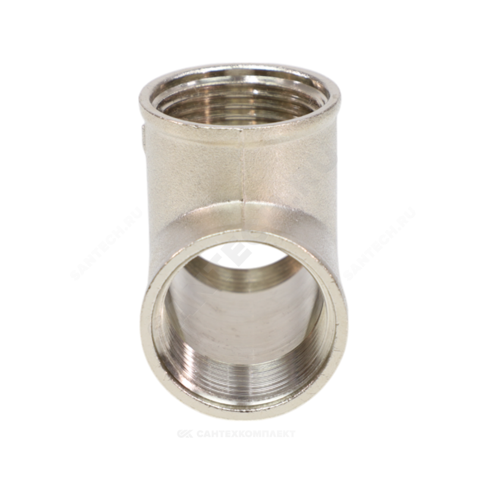 Тройник латунь никель Ду 15 (1/2") ВР/ВР VALFEX VF.130.N.012
