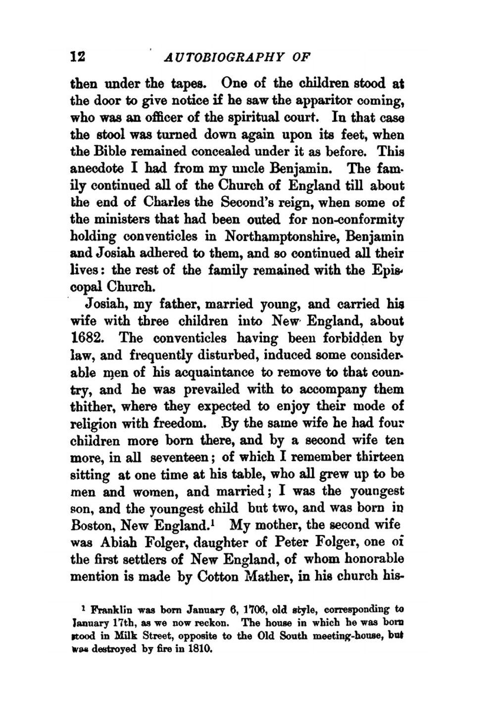 The autobiography of Benjamin Franklin | Benjamin Franklin