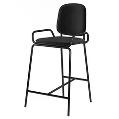 Стул полубарный ror, 2 frame, велюр, черный/черный