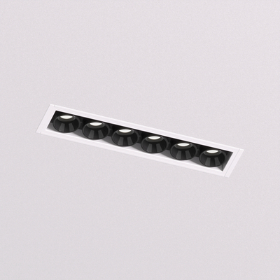 DK2531-WB Встраиваемый светильник SPACE со светодиодом под шпатлевку L126mm 220V 10W 38° 4000К IP20 белый/черный алюминий