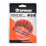 Набор бит 7 предм. магнитный адаптер для бит, пластиковый кейс ЕРМАК