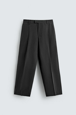 ZARA СТРУЯЩИЕСЯ БРЮКИ RELAXED FIT, ЧЕРНЫЙ
