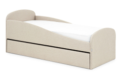 Детская мягкая кровать с ящиком Бельмарко Letmo карамель рогожка