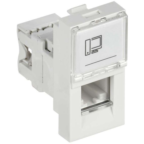 PRIMER РКИ-10-00-П-6 Розетка компьютерная RJ45 UTP кат.6 (1 модуль) белая IEK PR-KK40D-RI-0-1-C06U-K01