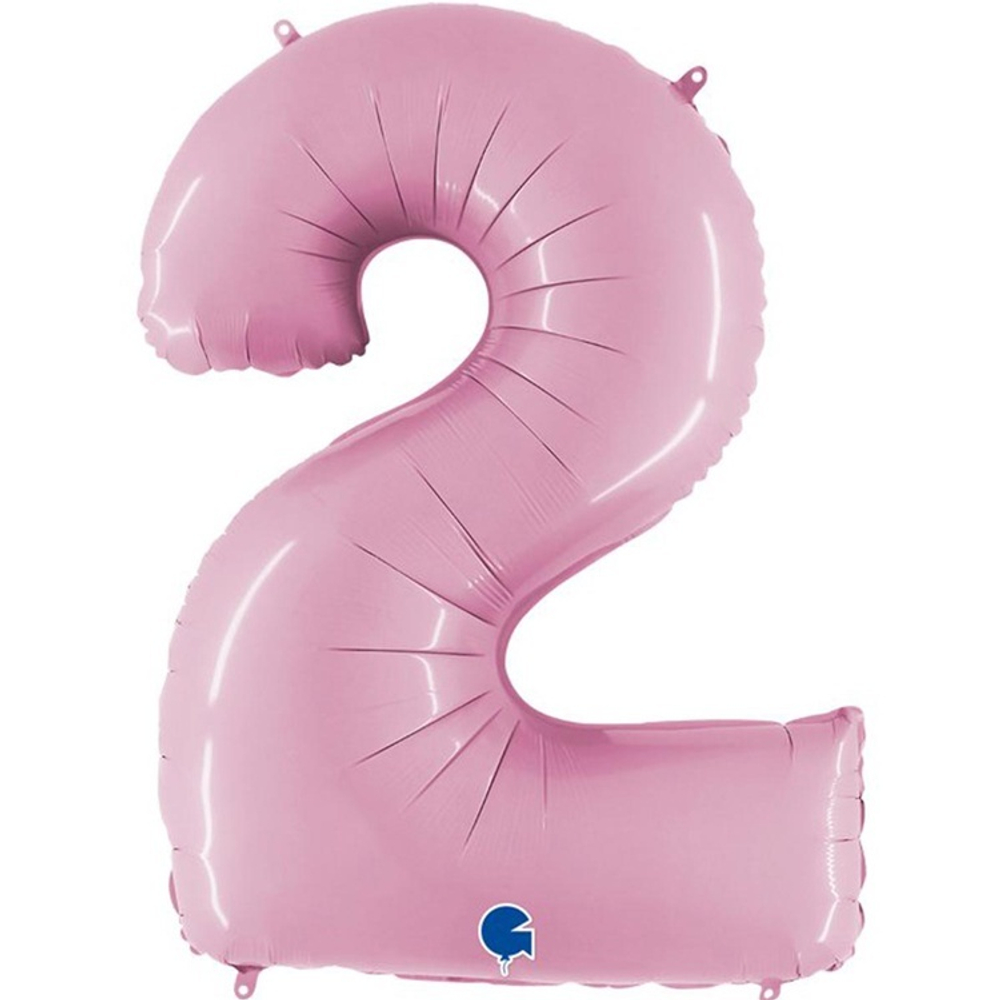 Шар ЦИФРА 2 Пастель Pink 40" 102 см