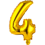 Шар фольгированный Цифра 4 35 см (Золотой)