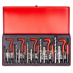 Набор приспособлений и футорок для восстановления резьбы: М5х0,8 М6х1,0 М8х1,25 М10х1,5 М12х1,75 (131пр.)в кейсе. FORCEKRAFT FK-9130U1