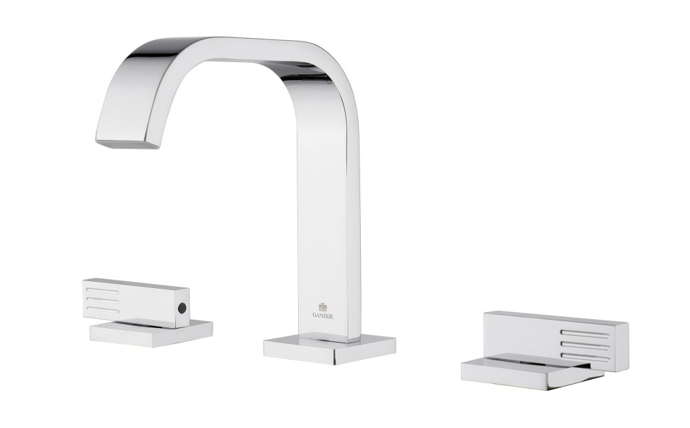 01115 Смеситель на борт раковины (3-отв,ХРОМ)  GANZER (10/1шт)