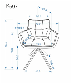 Стул HALMAR K597 бежевый/черный, поворотный
