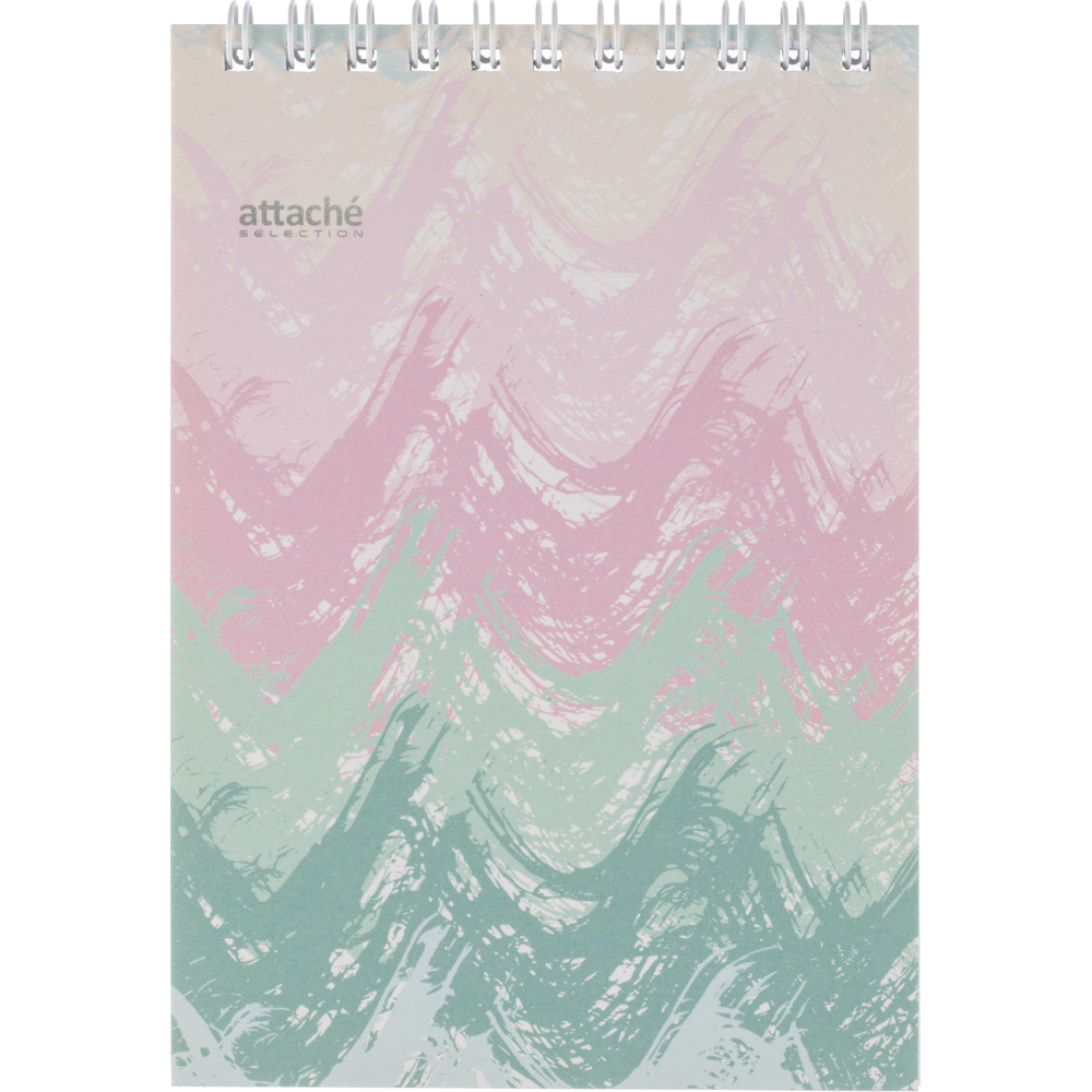 Блокнот А6,60л,кл,греб.верх,обл.мат.лам. Attache Selection Pastel Волны