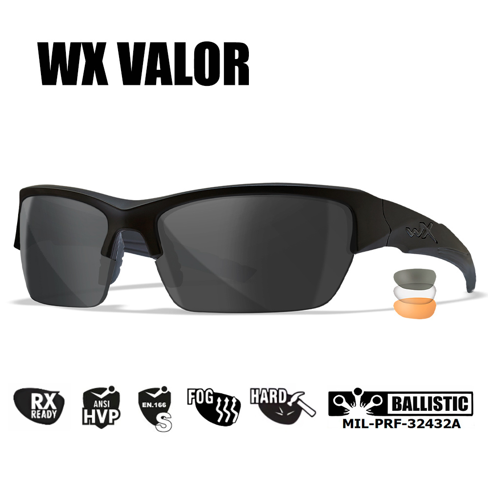 Очки тактические-защитные WILEY-X VALOR (FRAME MATTE BLACK, LENS CLEAR + GREY + RUST)