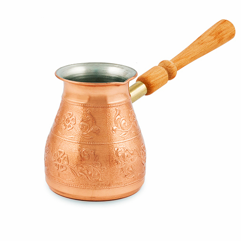 Турка медная "Утро Востока" со съемной ручкой в подарочной коробке 0,42 л