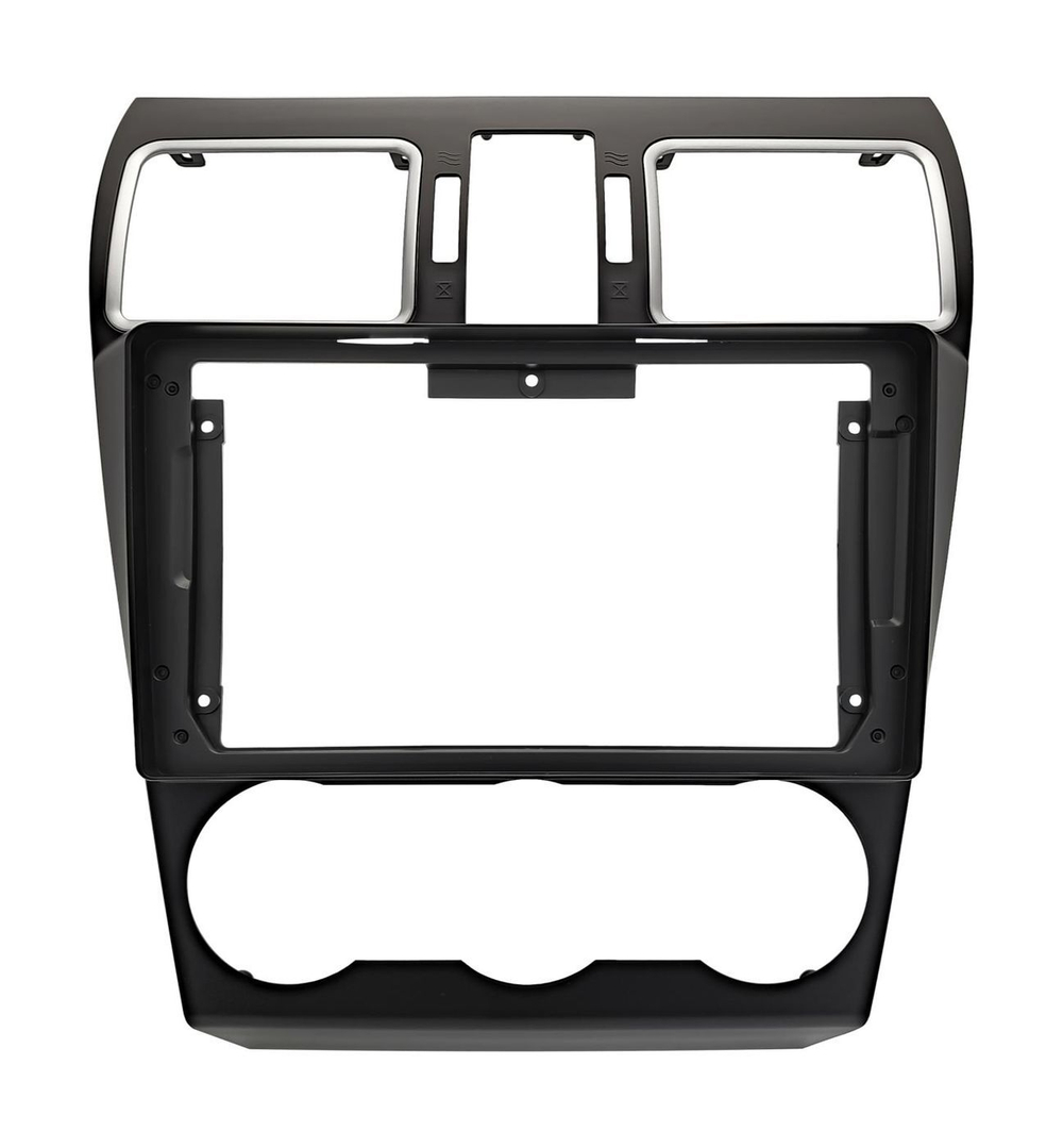 Комплект рамки с разъёмами 9" Subaru Forester, Impreza, XV 2015-2018 серебристые окантовки воздуховодов - Car-Smart 7288
