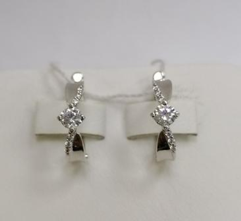 Серьги из золота с фианитами