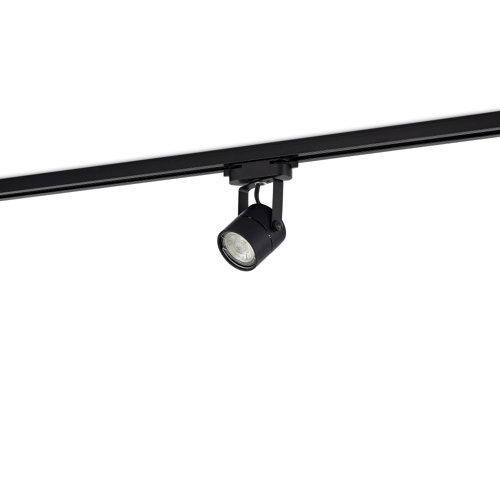 Светильник трековый, GU10, D60хH80мм, IP20, черный, без лампы