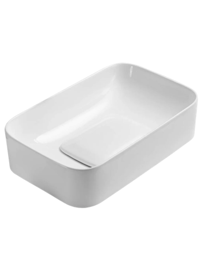 Раковина накладная (глянцевая белая) WeltWasser WW ELBACH 78575-50 GL-WT 505х380х150