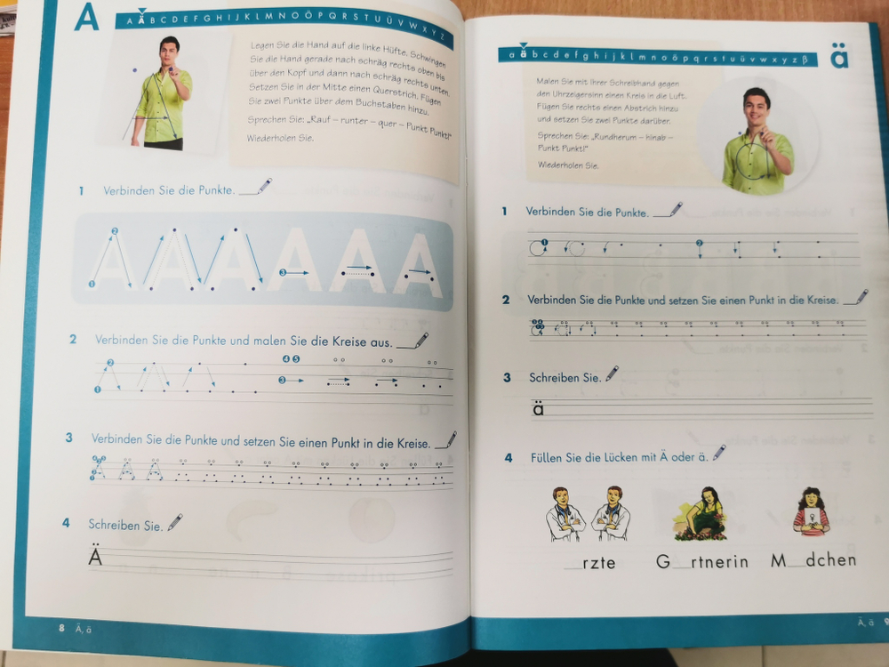 Erste Hilfe Deutsch – Alphabetisierung fur Erwachsene- Schwungübungen