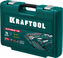 KRAFTOOL EXTREM-76, 76 предм., (1/2″+3/8″+1/4″), универсальный набор инструмента (27889-H76)