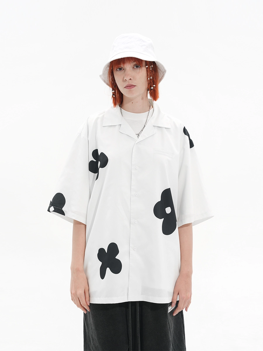 Рубашка HARSHandCRUEL "Minimalistic Flowers" Short-Sleeved Shirt