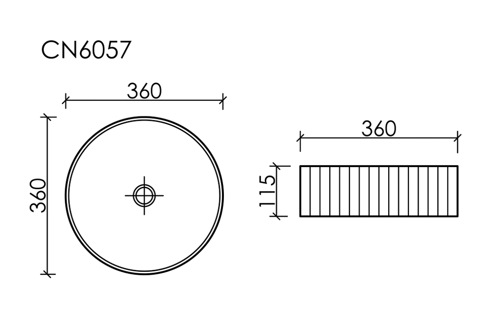 Рукомойник Ceramica Nova Element 36, см CN6057MSG серый матовый