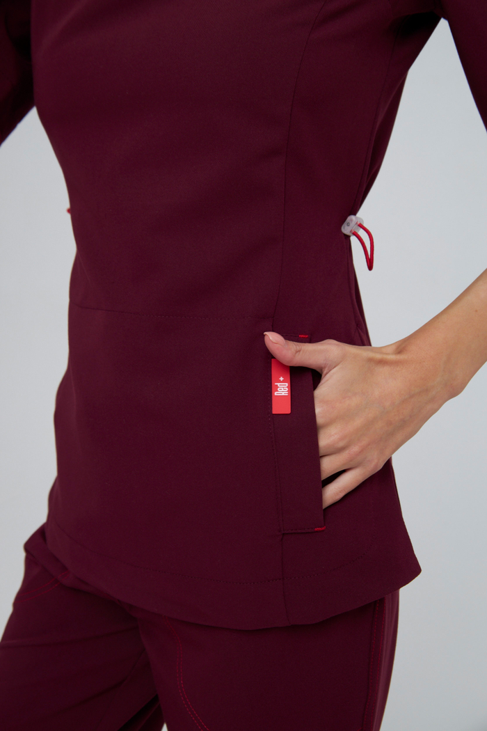 Топ медицинский женский Ньюлук, бордо ОЛД