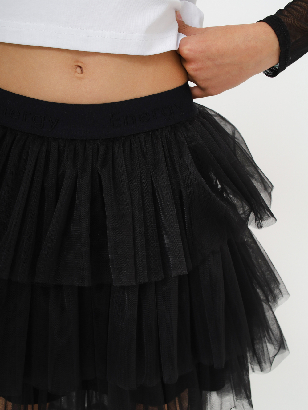 Юбка с хвостом, черная