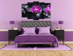 Модульная картина "Орхидея на камнях"