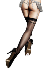 Чулки Baci прозрачные с жаккардовым рисунком сверху (без силикона) 42-46 (Цвет: черный)