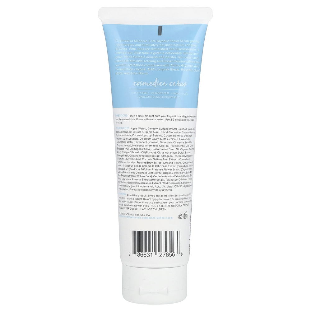 Cosmedica Skincare, скраб для лица с 2,5% гликолевой кислотой, 120 мл (4 унции)