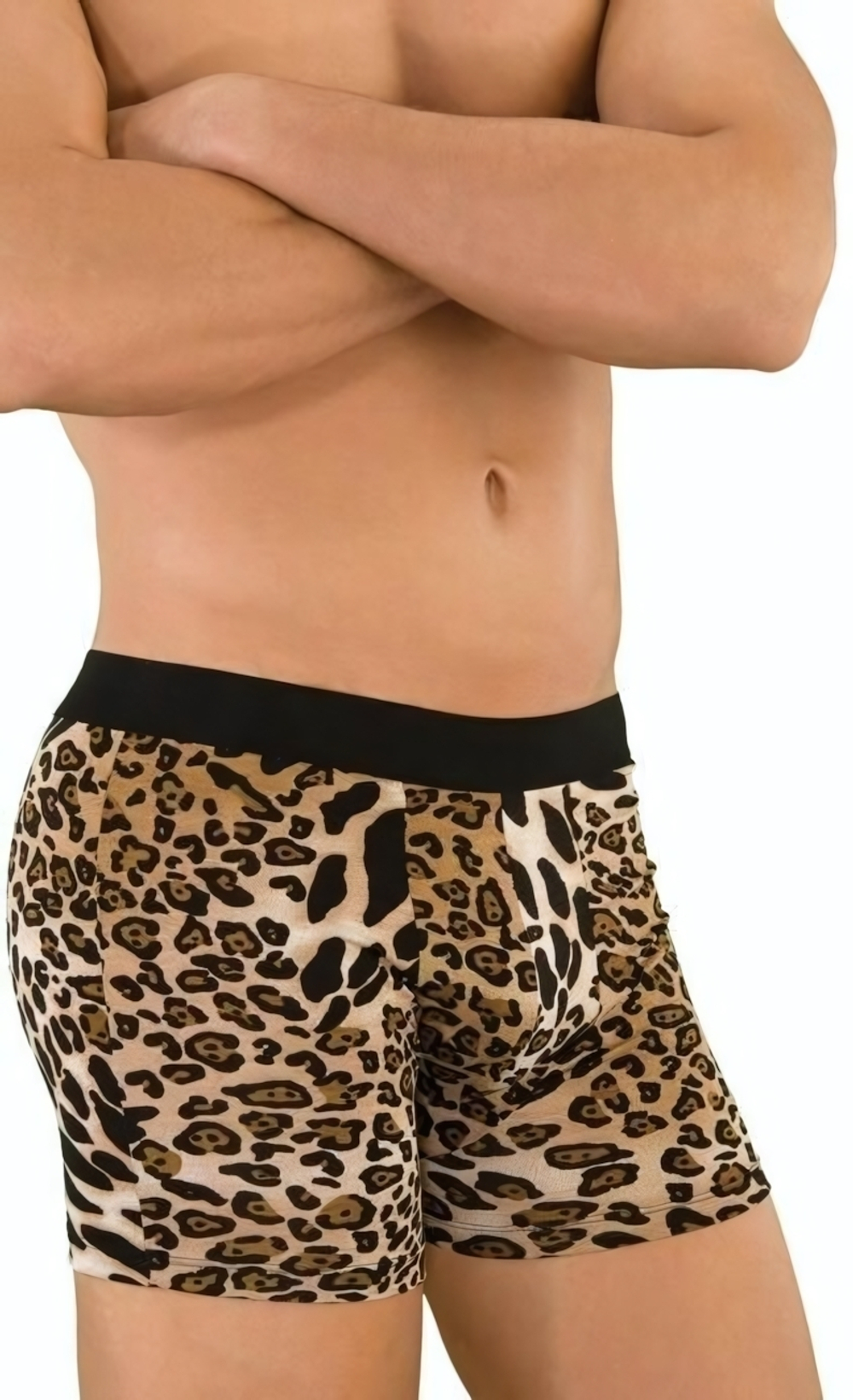 Мужские трусы-боксеры леопардовой расцветки (Размер: S-M) (Цвет: леопард)